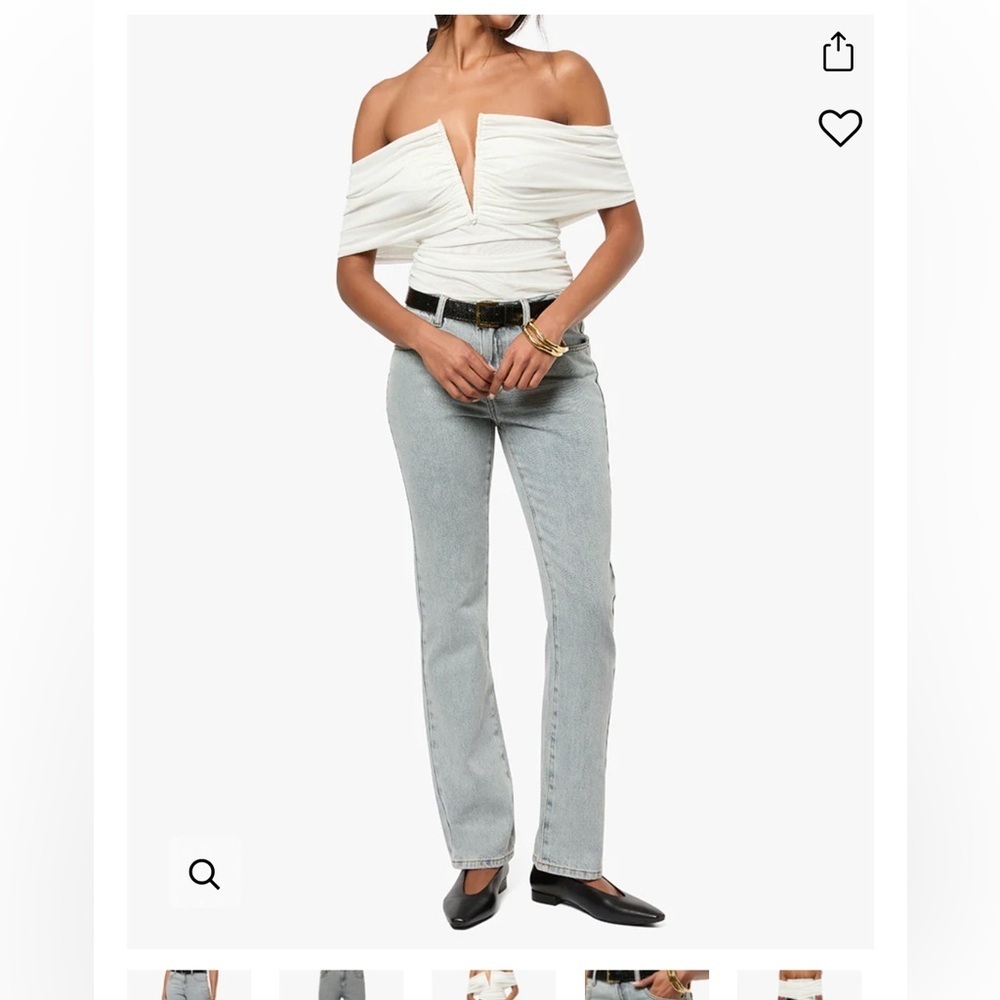 WeWoreWhat Light Gray Straight Leg Jeans Flare